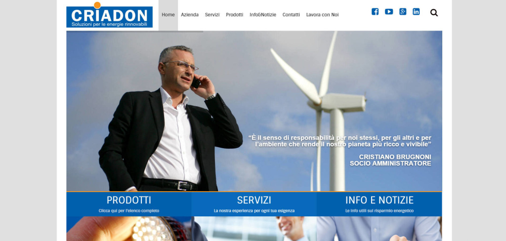 Criadon creazione sito web responsive portale energetico LQ